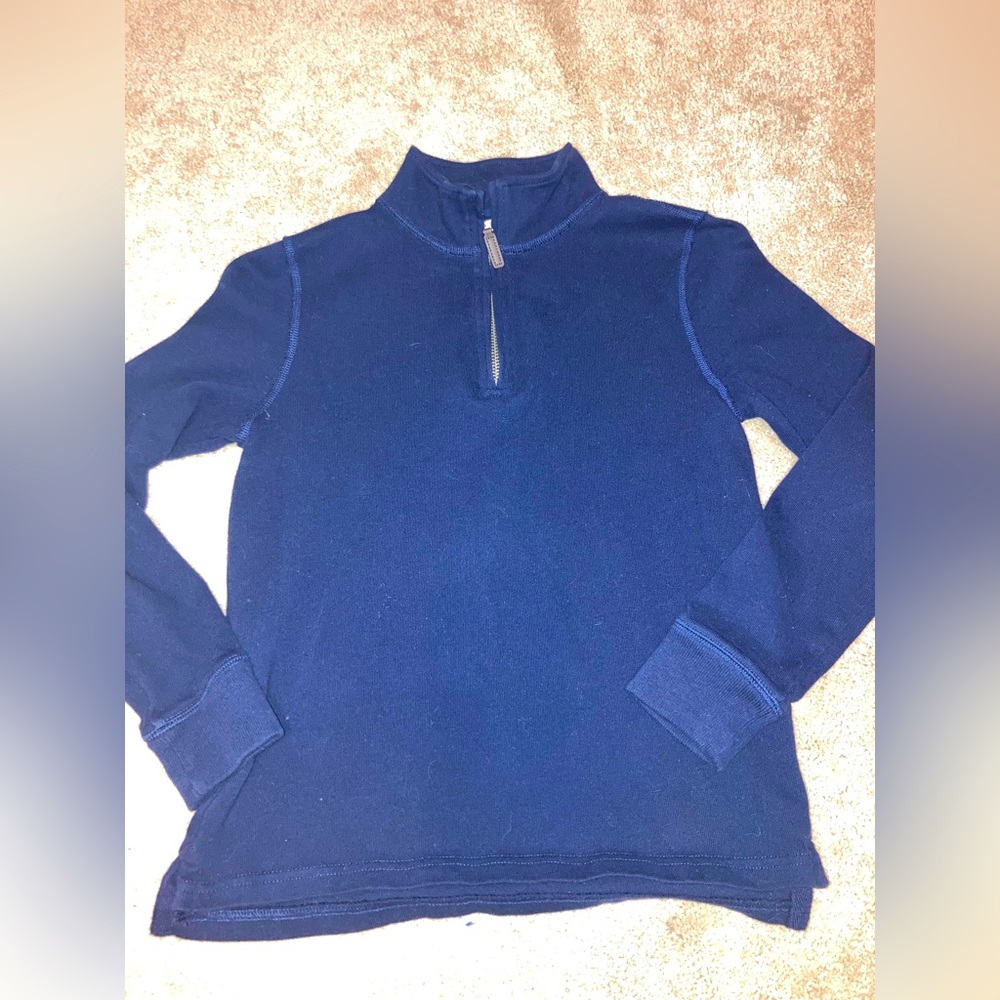 Crewcuts boys quarter zip pullover long sleeve mock neck navy blue size 10